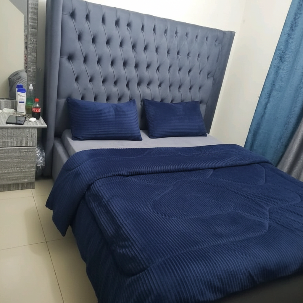 Navy Blue Velvet 4pc Duvet Set – 5x6