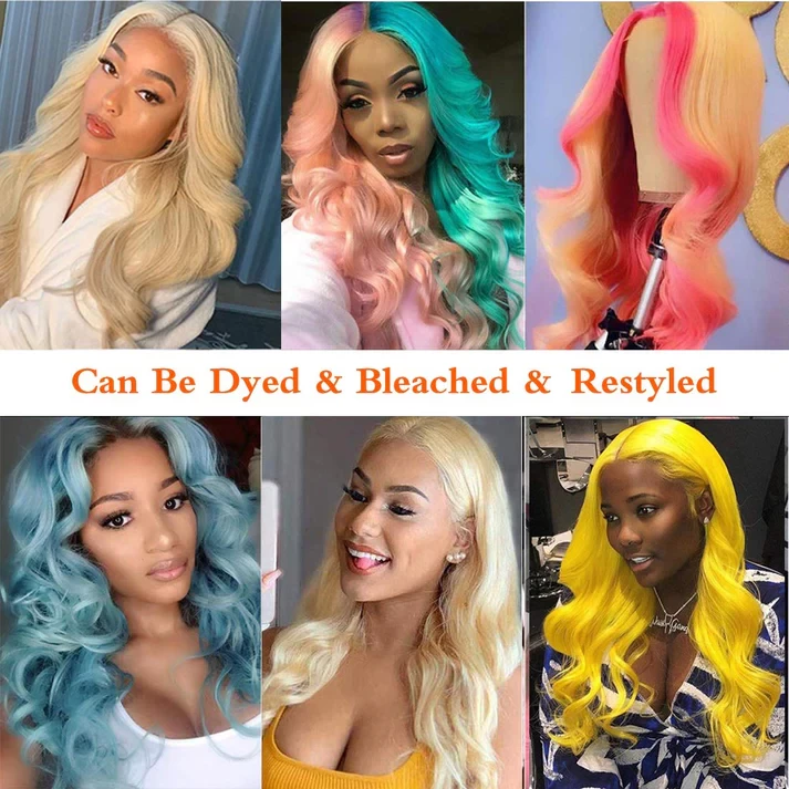 613 Blonde Malaysian Body Wave Virgin Human Hair, 13x4 HD Lace Front Wig, 210% Density