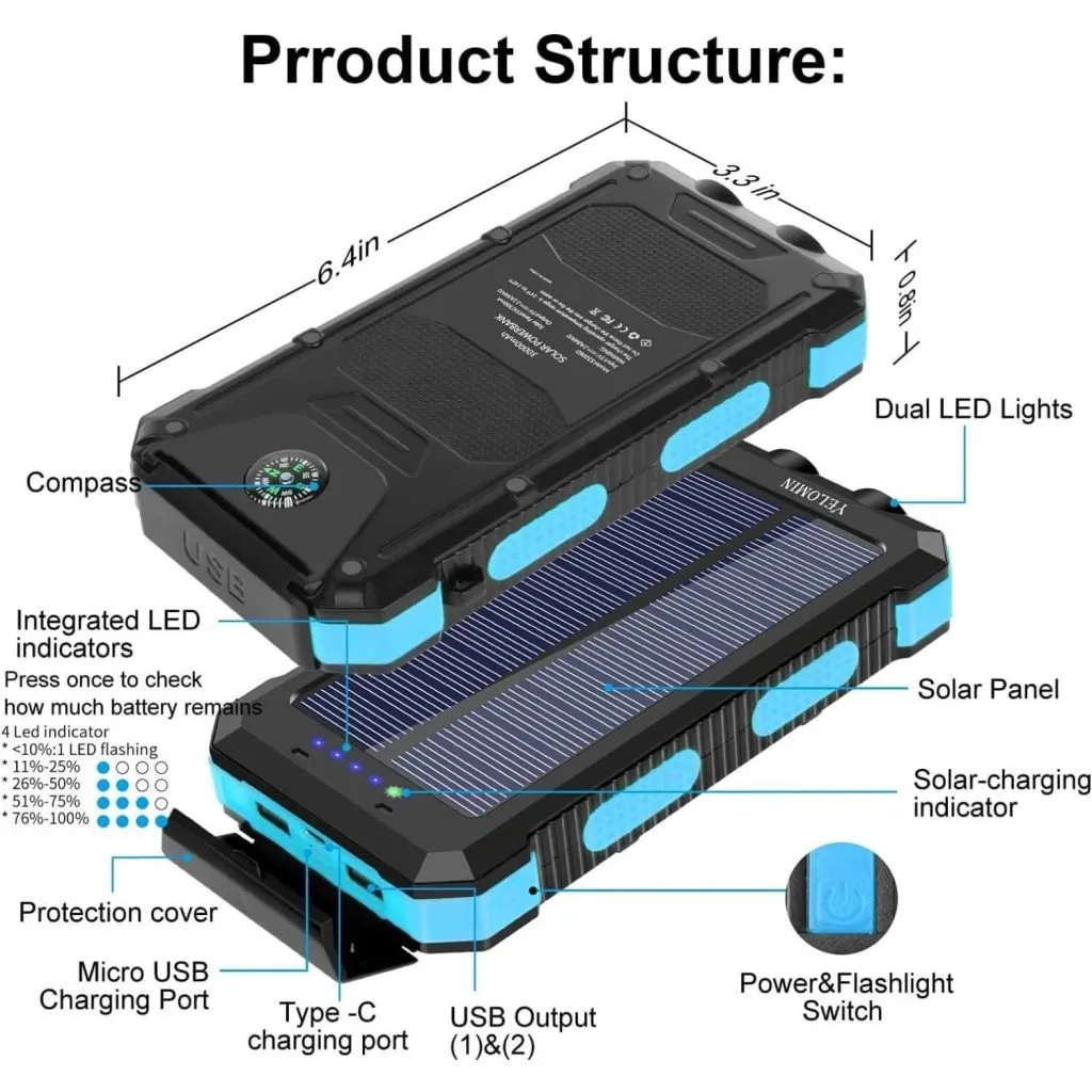 Generic Solar Power Bank 30000mAh - Solar Panel