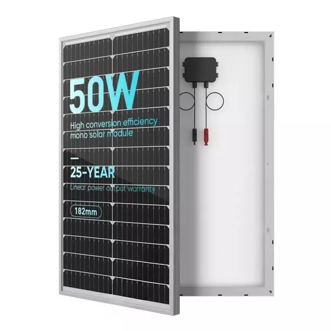 Solar Panel 50W 12V Monocrystalline - Black