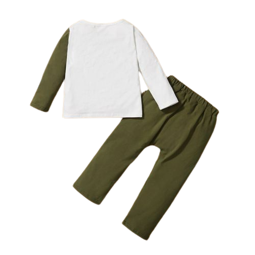 MAMA'S BOY 1-6Y Kid Boys Clothes Set Long Sleeve Shirt With Ripped Holes Pants