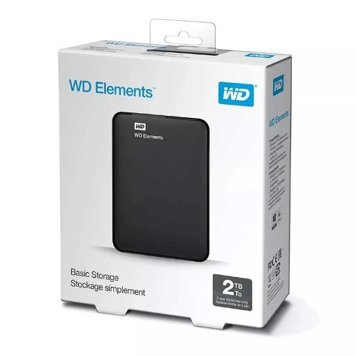 WD Elements 2TB External Hard Drive - Black