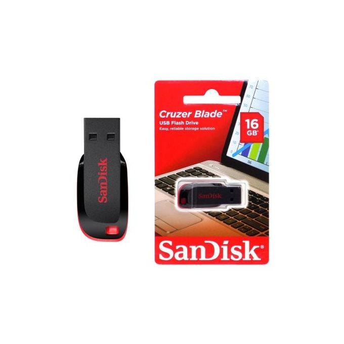 an disk 16GB San disk 2.0 Cruzer blade Flash Disk - Red,Black