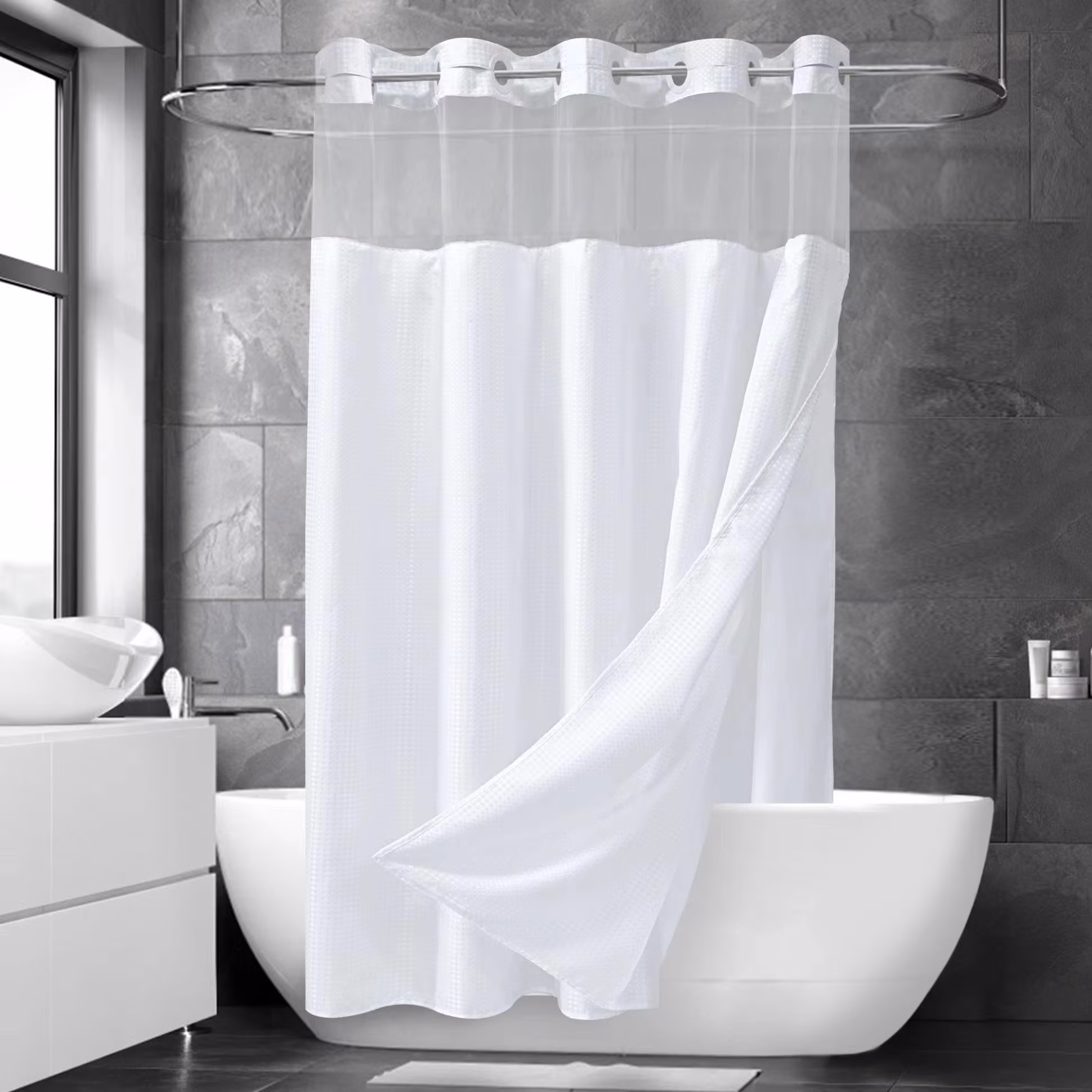 Shower Curtain - Waterproof - White