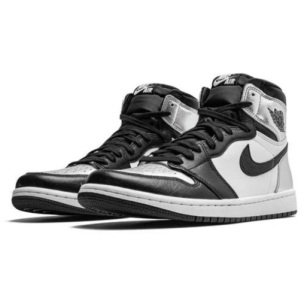 Imported Nike Air Jordan 1 Mid Silver Toe Shoes For Men
