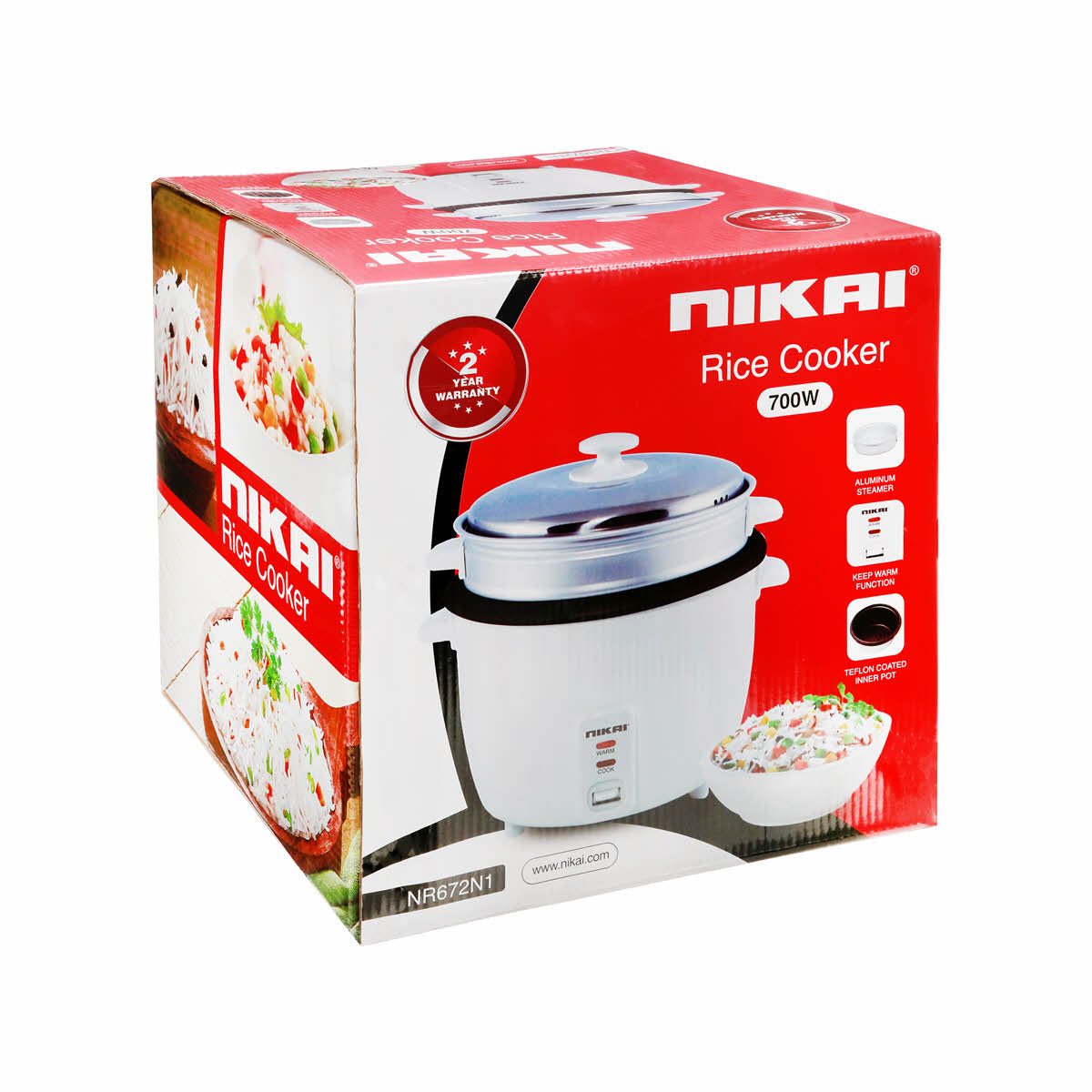 Nikai Rice Cooker 1.8L - White