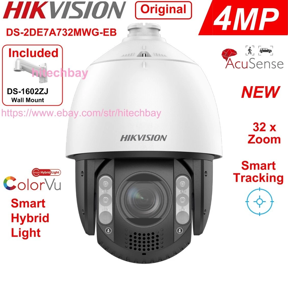 Hikvision 4MP PTZ Camera - White