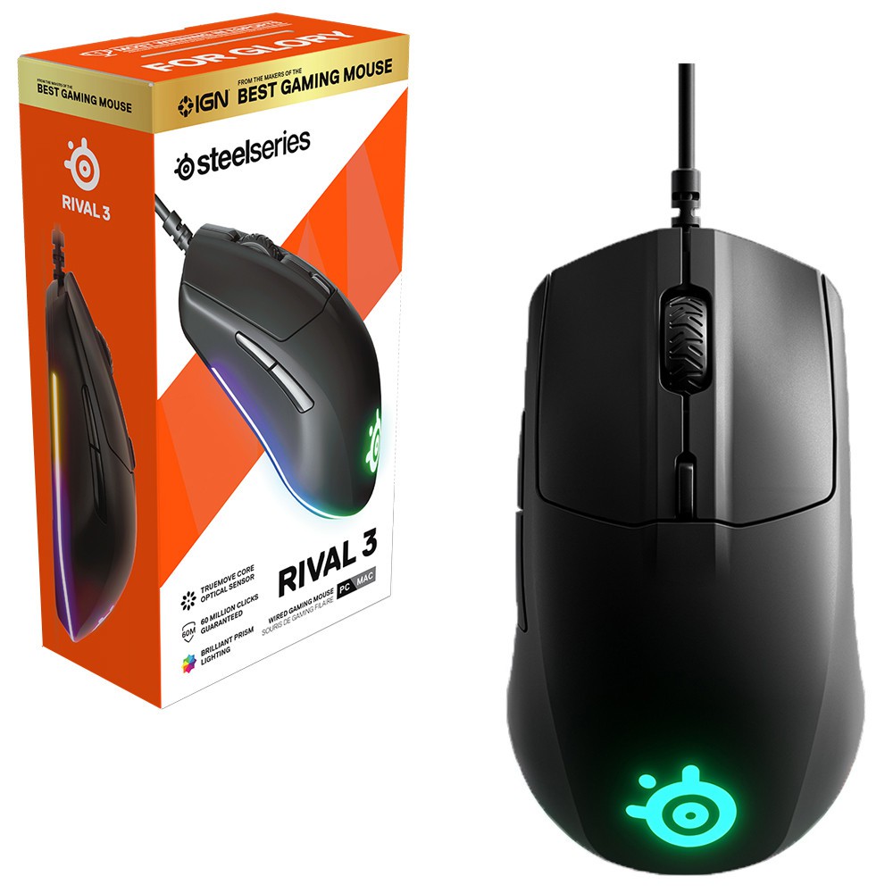 SteelSeries Rival 3 Gaming Mouse - Black