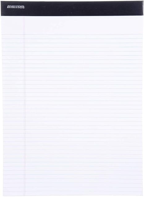 Mintra Office Legal Pads - ((BASIC WHITE 6pk, 8.5in x 11in, NARROW RULED)) - 50 Sheets per Notepad, Micro perforated Writing Pad, Notebook Paper for School, College, Office, Business