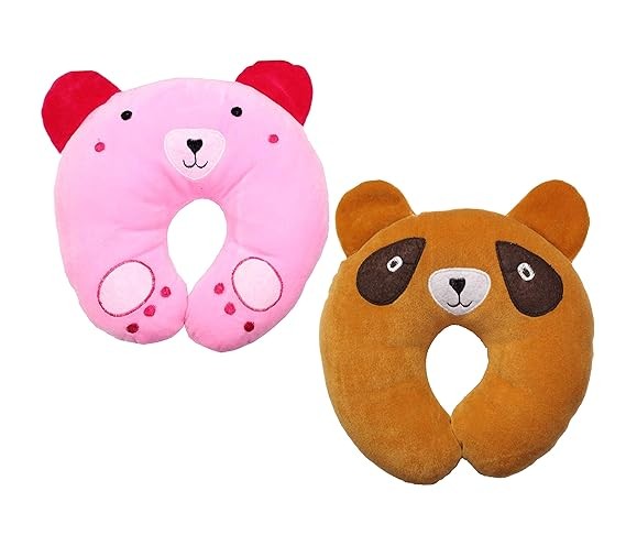 Children Kids Baby Plush Pillow U Shape Head Rest Neck Protector Cushion Car Seat Travel Apricot