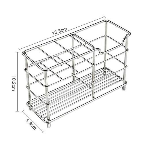 Stainless Steel Toothbrush Toothpaste Rack Plaid Pen Holder Storage