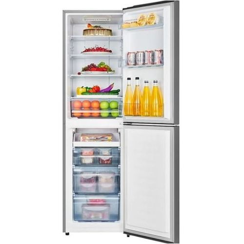 Hisense 330 Litres Double Door Refrigerator With Dispenser Free Bottom Freezer – Silver