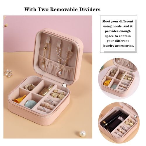 Jewelry Box Storage Organizer Small Portable Leather Single