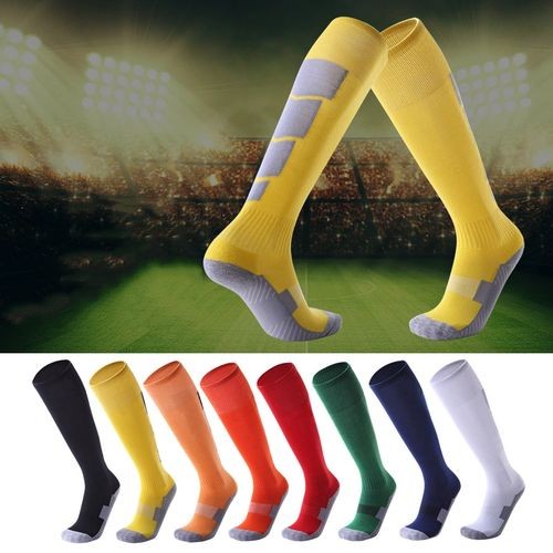Adult Non-Slip Over-Knee Football Socks Thick Comfortable Wear-Resistant High Knee Socks(Yellow