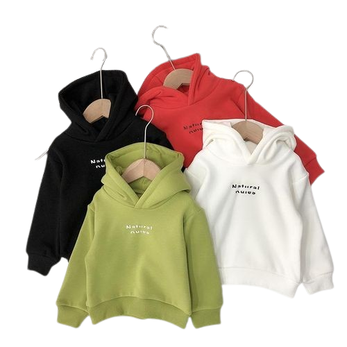 Children's Hooded Sweatshirt Solid Color Sweatshirt Green