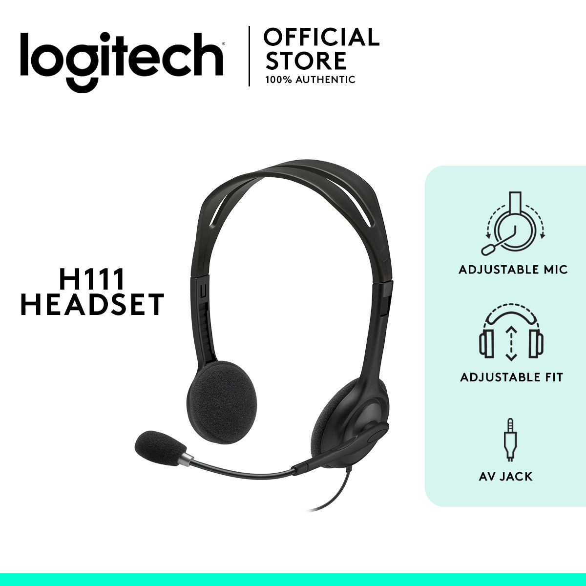 Logitech H111 Wired Headset - Black