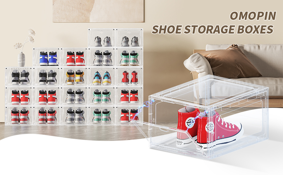 Shoe Storage Box - 6 Pack - Clear