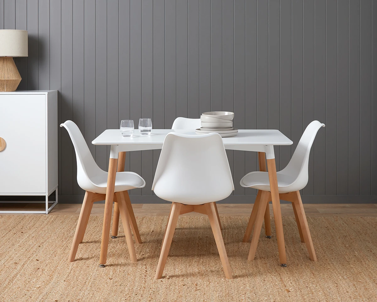 Dining Table Set - 4 Seater - White