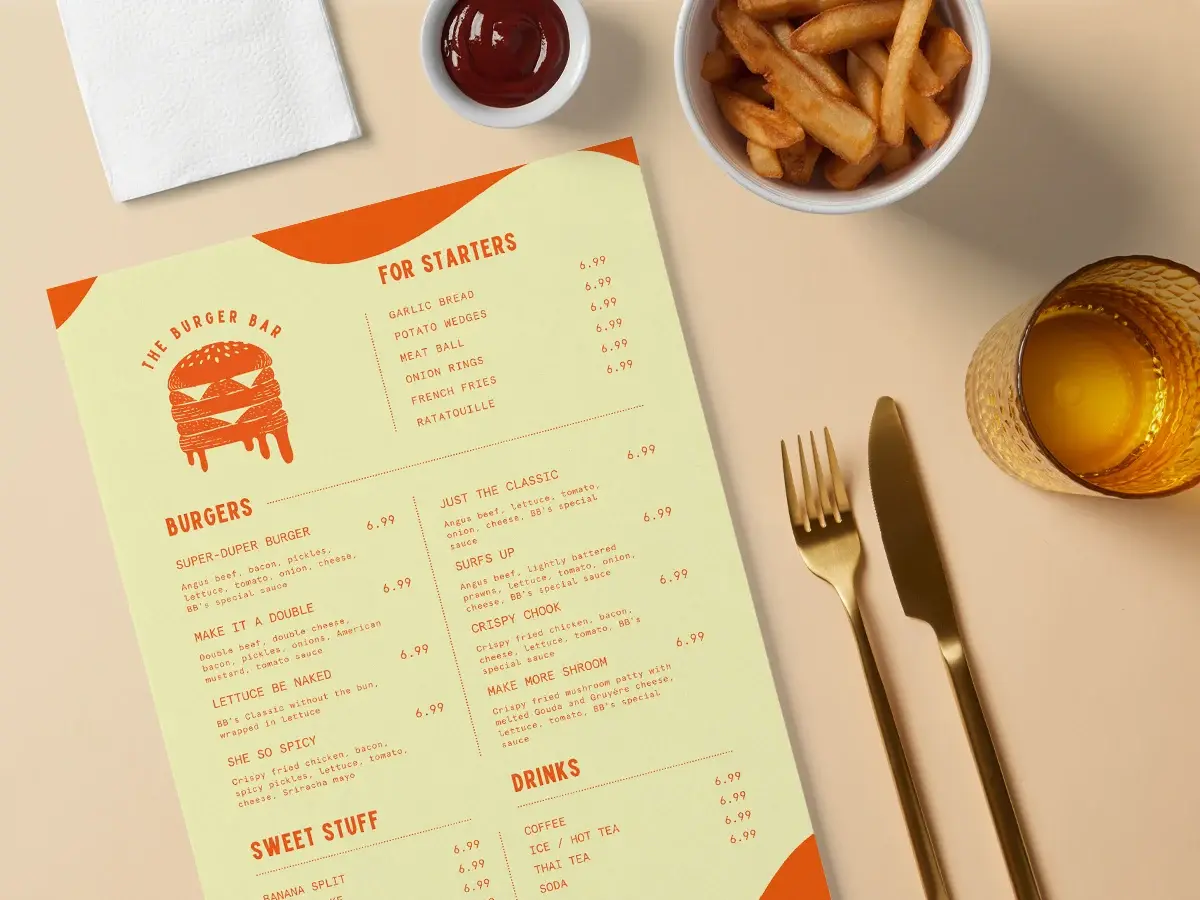 Menu Design Only (Digital, No Print)