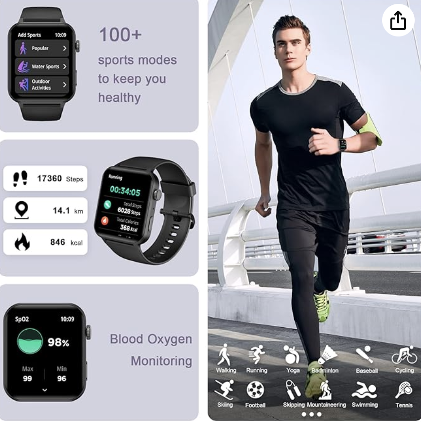 Smart Watch for Men Women - 1.85''HD Screen with Make and Answer Calls