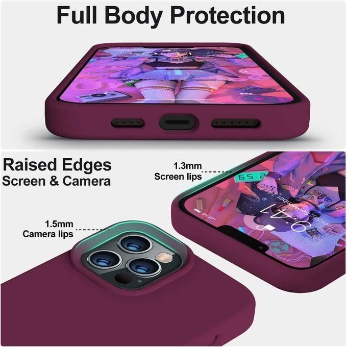 Apple Silicone Phone Case For Iphone 11 12 13 14 15 Pro Max X Xs Max Shockproof Case Cover-Purple