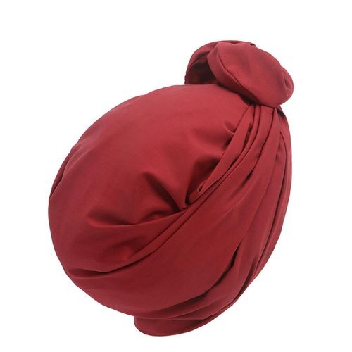 Ladies Headscarf Retro Style Womens Headwrap Soft for Short Wine Red