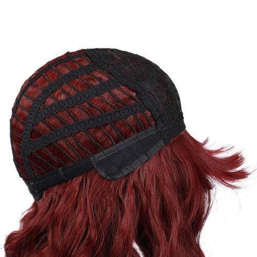 Fashion Women Red Smooth Long Curly Wig High Temperature-