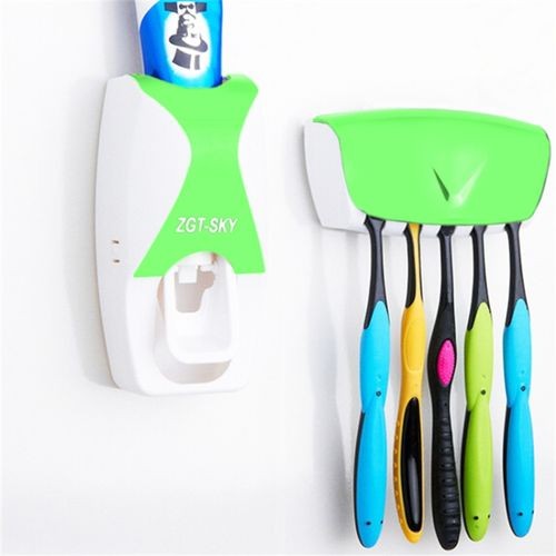 Automatic Toothpaste Dispenser Set With 5 Toothbrush Holder