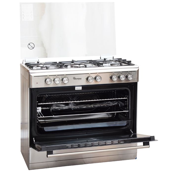 Ramtons 5 Burner Gas Cooker - Silver