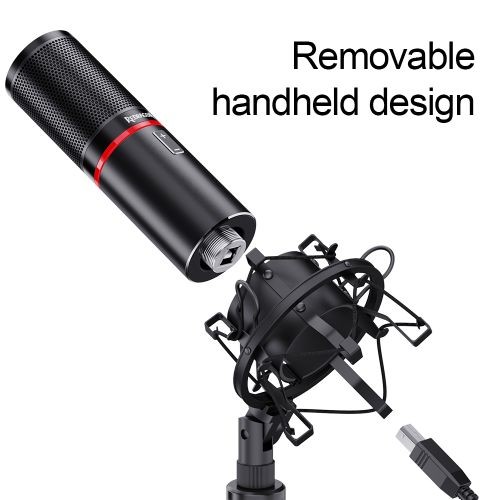 "Redragon GM300 Blazar Metal USB Condenser Microphone for Computer Studio Recording"