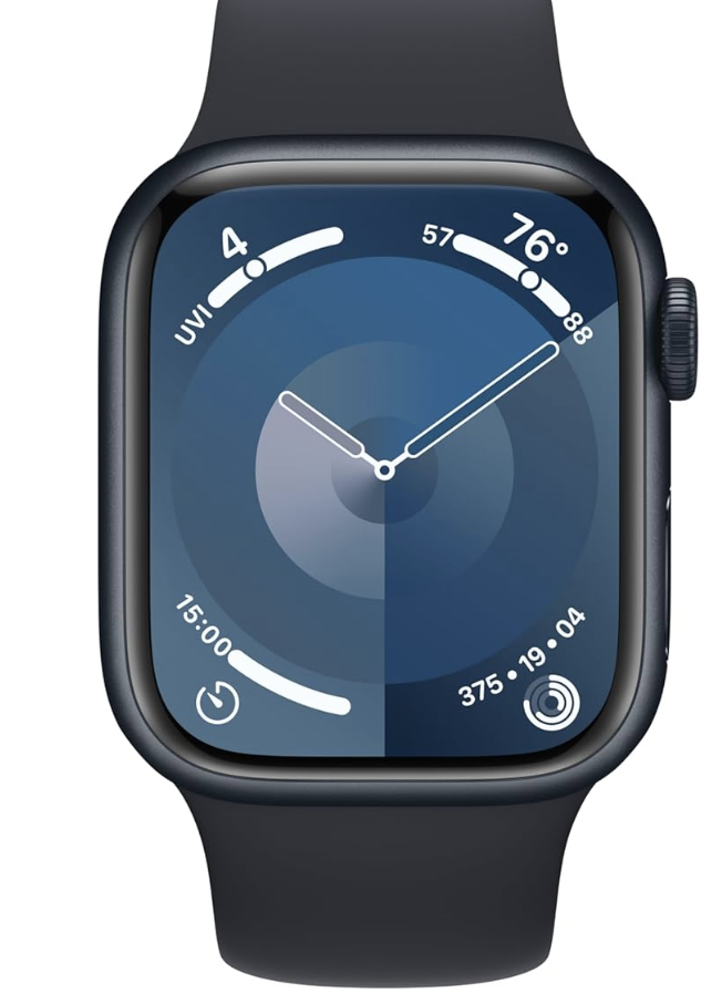 Smartwatch with Midnight Aluminum Case with Midnight Sport Band S/M. Fitness Tracker, ECG Apps, Always-On Retina Display