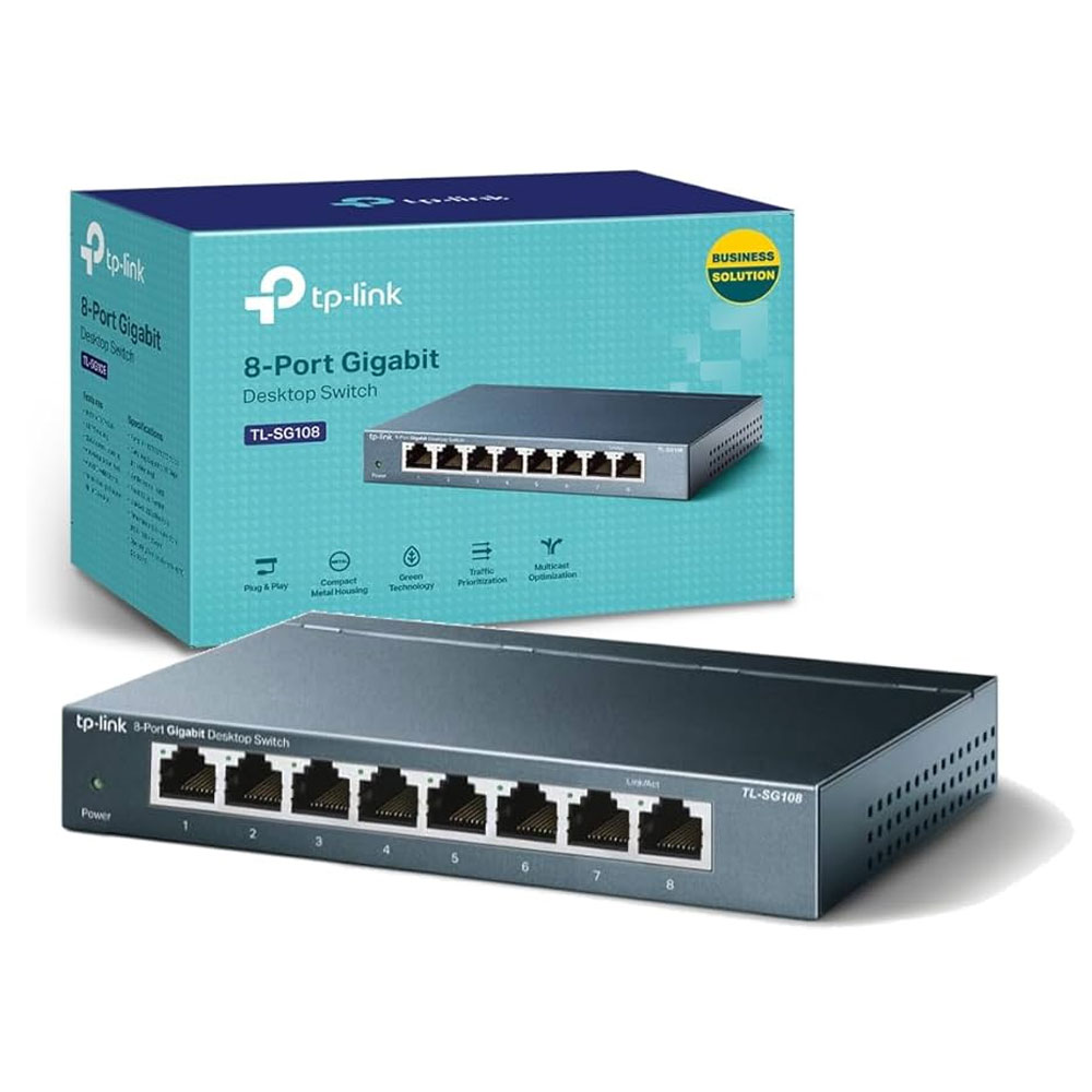 TP-Link TL-SG108 8-Port Gigabit Switch - Black