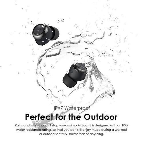 Oraimo Air-Buds 3 Powerful Bass IPX7 True Wireless Earbuds - Black
