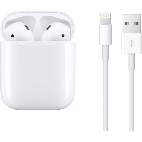AirPods (2nd Generation) Wireless Ear Buds, Bluetooth Headphones with Lightning Charging Case Included, Over 24 Hours of Battery Life, Effortless Setup for iPhone-White