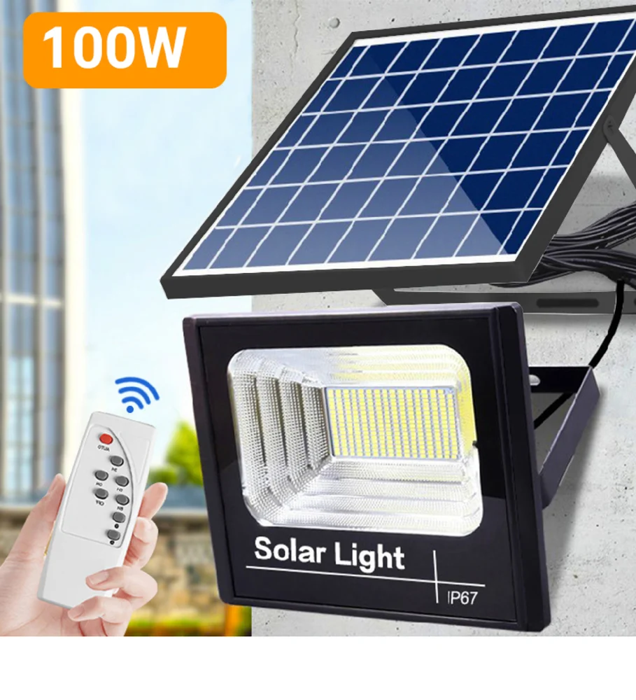 Generic Solar LED Floodlight 100W - White