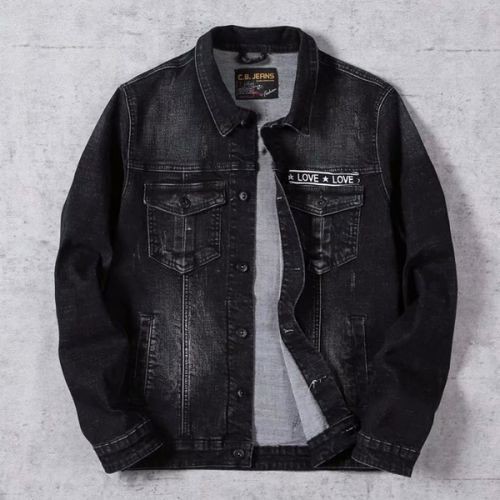 Men's Knitted Sleeve Denim Jacket