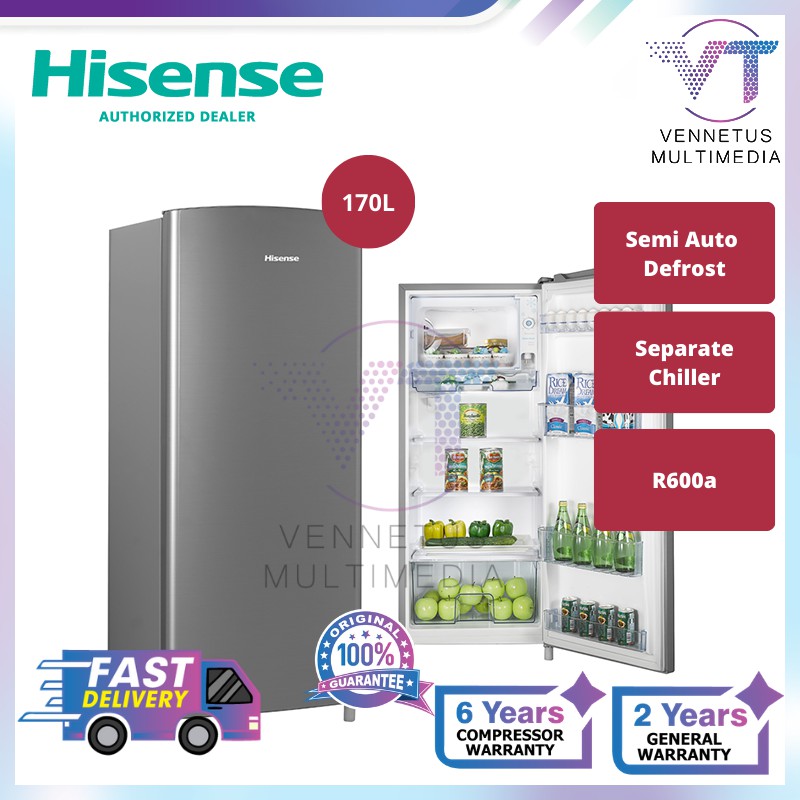 Hisense 170L Single Door Fridge - White