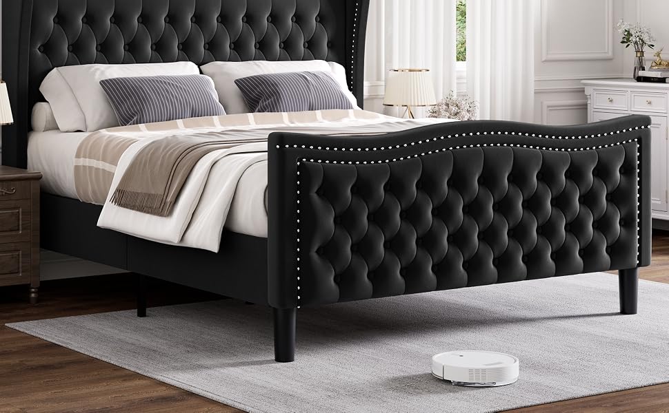 Bed Frame - Queen Size - Black