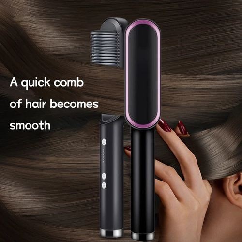 Dropshping 2 in 1 Hair Straightener Curler Brush Styler Comb-B WITHOUT BOX