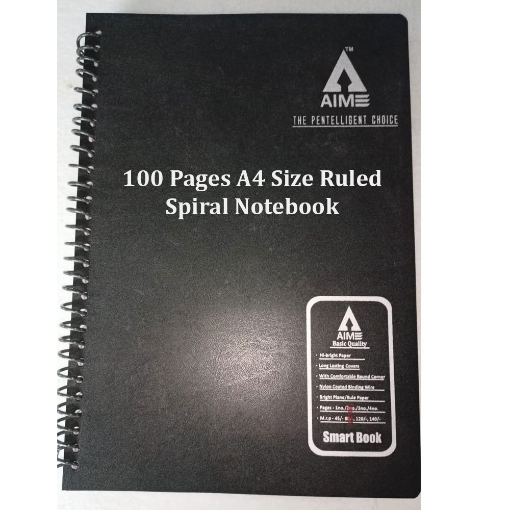 A4 Notebook - 100 Pages - Spiral - Ruled