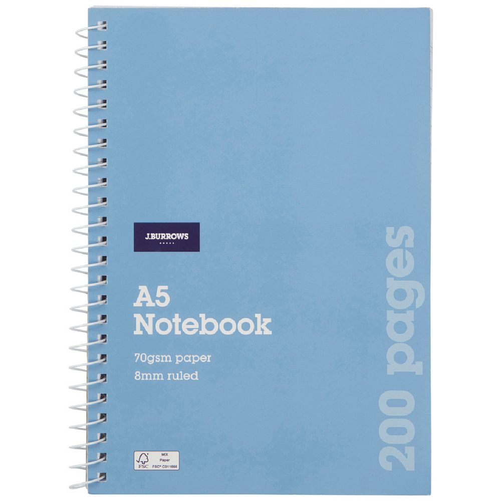 A5 Notebook - 200 Pages - Spiral - Ruled