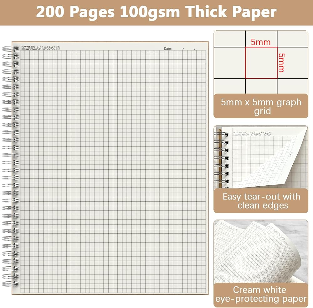 Graph Paper Notebook - A4 - 100 Pages