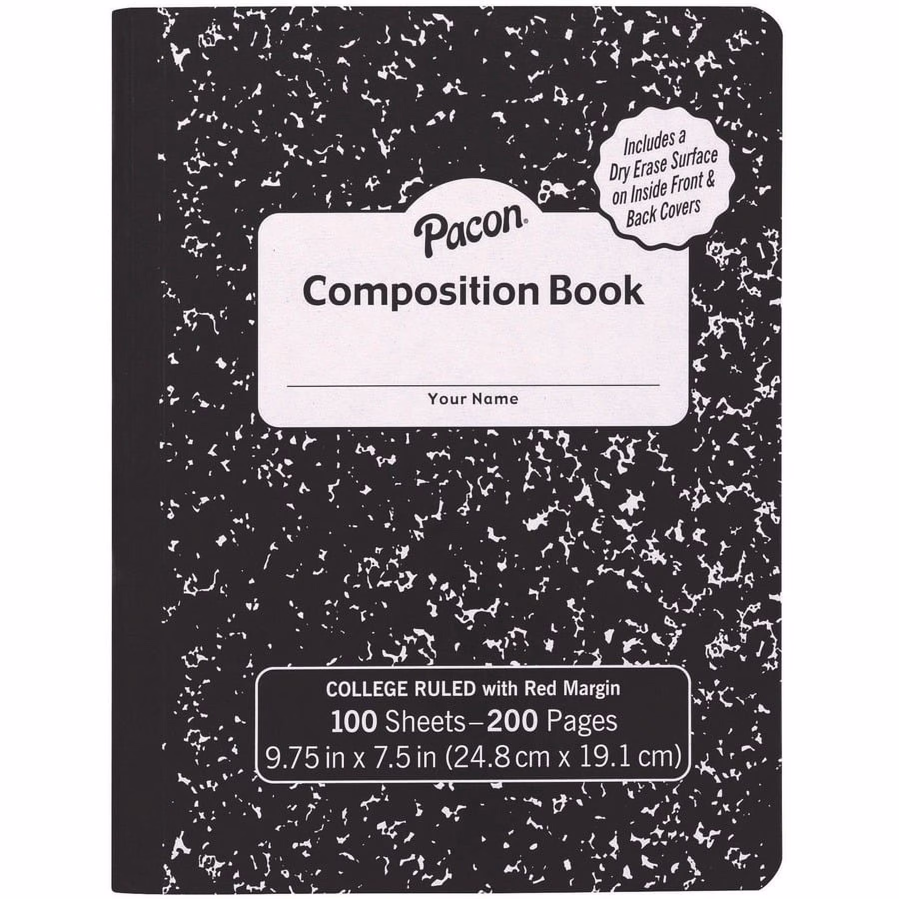 Composition Book - 200 Pages - Black Marble