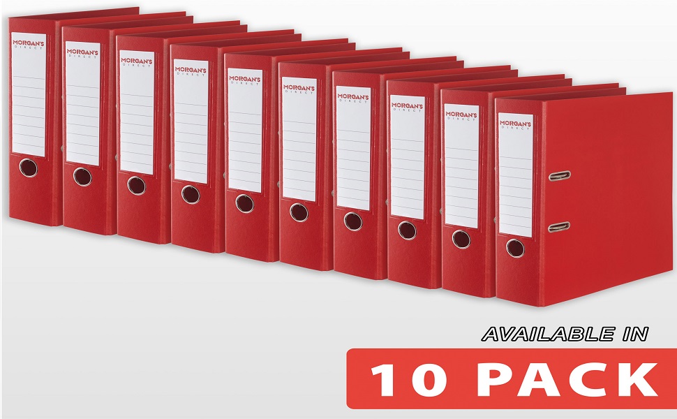 A4 Lever Arch File - 80mm - Red