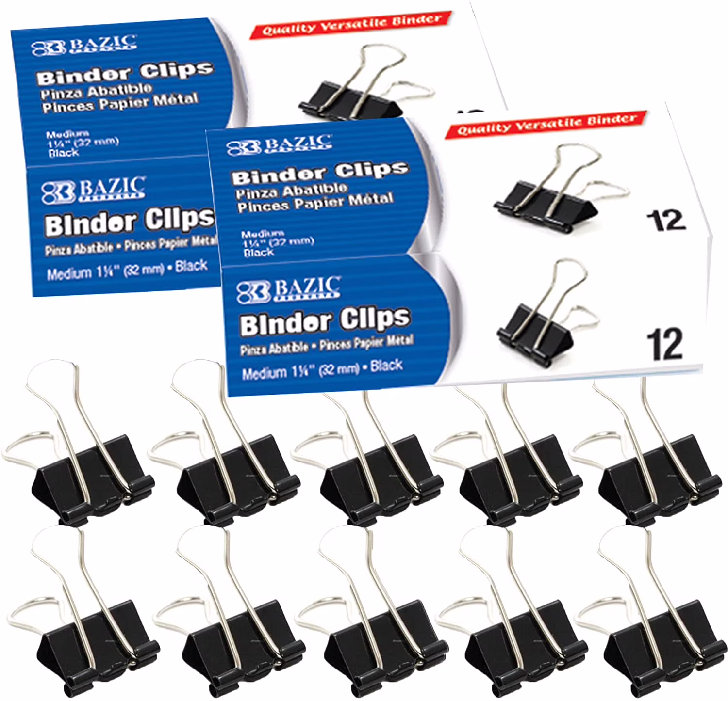 Binder Clips - Medium - 12 Pack