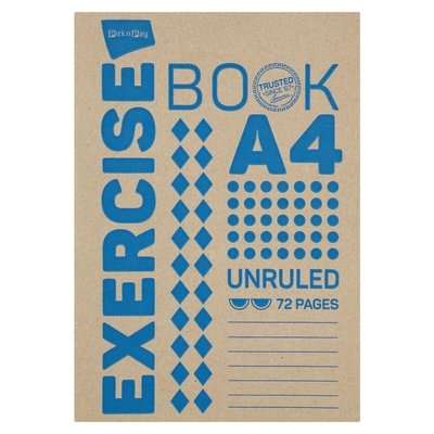 A4 Exercise Book - 120 Pages - Unruled - 10 Pack