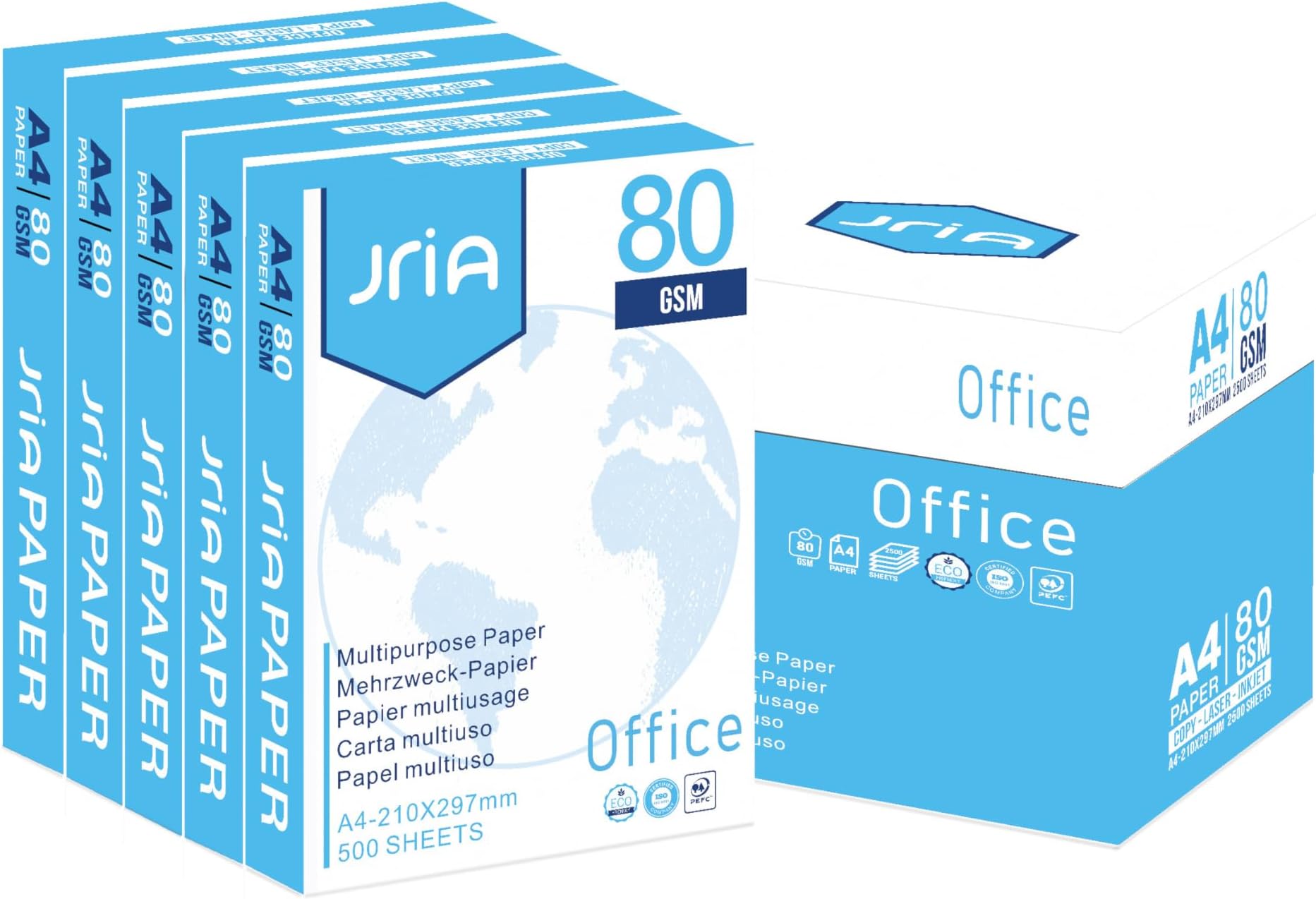 A4 Printing Paper - 80gsm - 5 Reams (2500 Sheets)