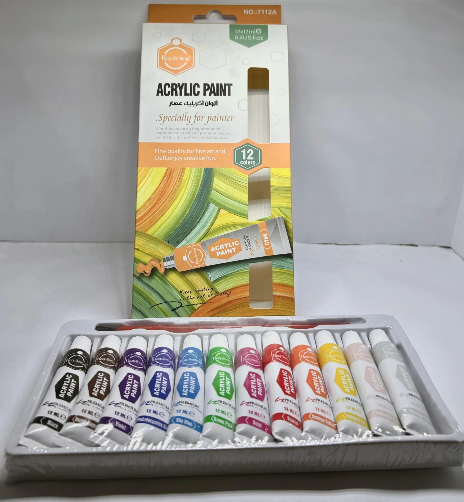 Acrylic Paint Set - 12 Colors