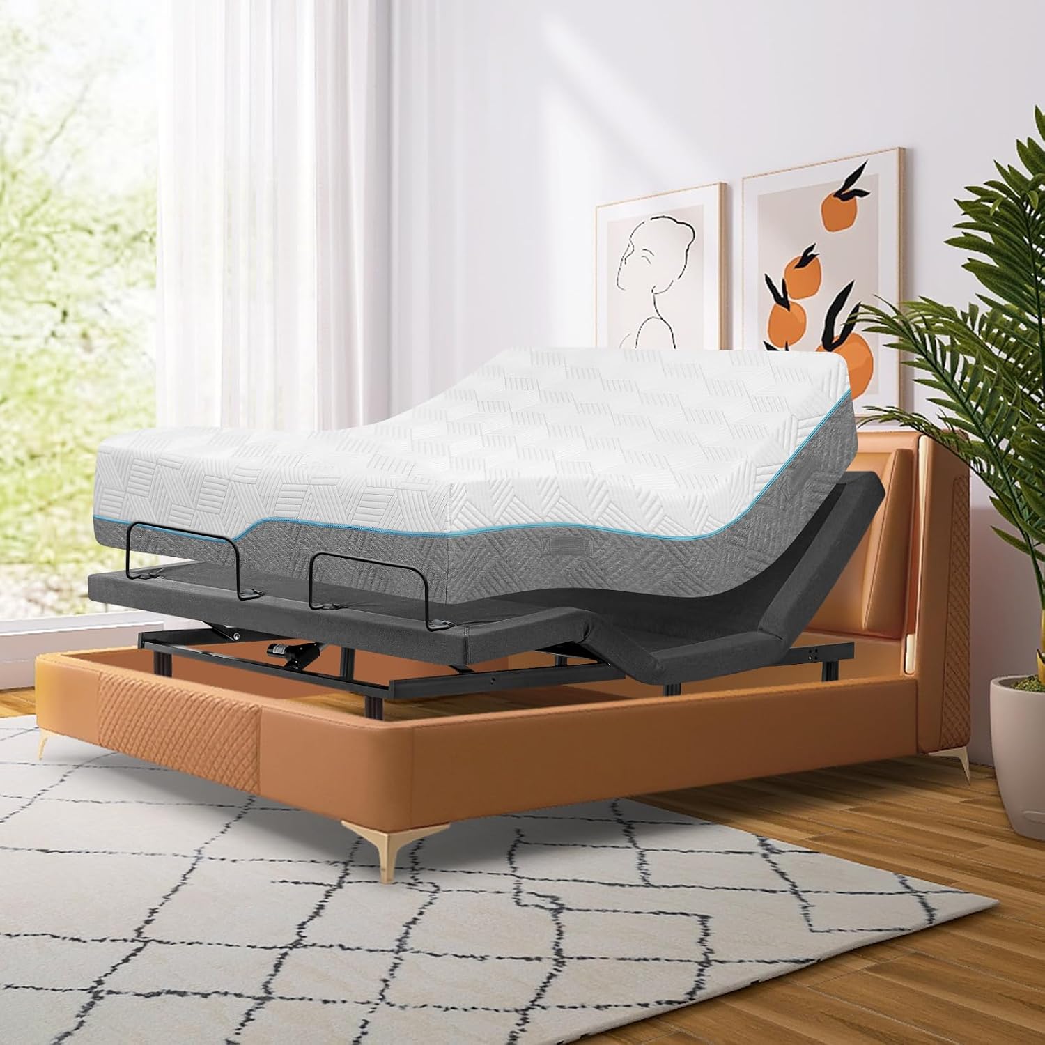 Adjustable Bed Base - Double 14 inch Hypoallergenic