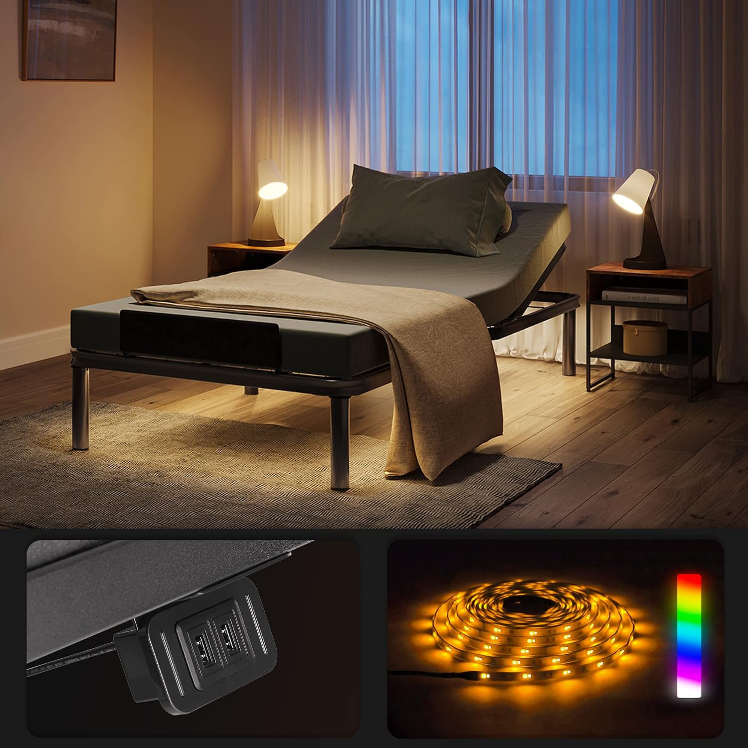 Adjustable Bed Base - Single 12 inch Cooling